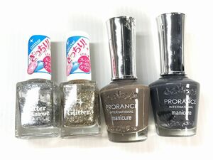 ATグリッターネイルエナメル11ml２本、PRORANCE マニキュア２本 計4点 中古 マニキュア t1