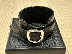 クロムハーツ Chrome Hearts RR TINY BUCKLE/ロックンロール サイズ:2 レザーブレスレット