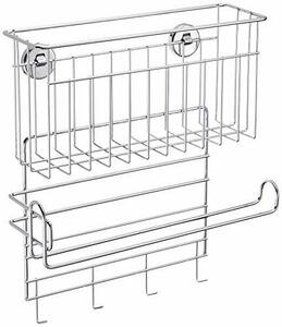 ヨシカワ 日本製 冷蔵庫サイド ラップ&ペーパーホルダー 25.5×7.8×28.5cm シルバー 1304974
