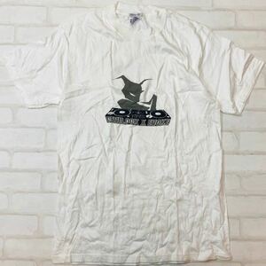 DEVILOCK デビロック × イボーク Wネーム コラボ DJ Tシャツ 白 M 90年代 ビンテージ
