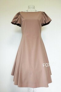 ☆【即決送料無料】フォクシーニューヨークGardenia Tea Dress　バルーンスリーブワンピースモカ希少42☆