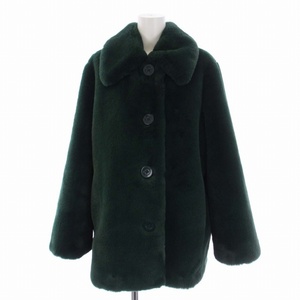 ケイトスペード KATE SPADE Casual Style Faux Fur Plain Elegant Style Outlet Jackets ステンカラージャケット XS 緑 レディース