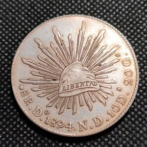 2804　メキシコ古銭　1894.N.D.10D　貿易銀　アンティークコイン