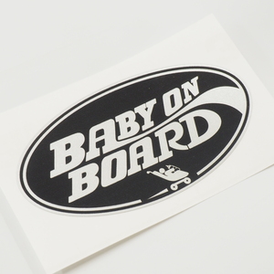 （シルバー）赤ちゃん乗ってます 10cm 黒 ステッカー セーフティサイン アメリカン パロディー baby on board_baby in car 赤ちゃん