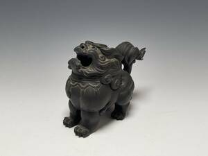 【銅器】 古銅 獅子香炉 中国美術 中国古玩 唐物煎茶道具