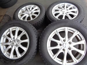 Ａ37　グッドイヤーICENAVI7　215/60R16+アルミホイール付　16×6.5Ｊ　114.3-5Ｈ　53　シルバー　中古スタッドレス4本セット