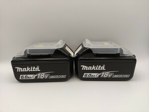 動作品 2個 マキタ Makita 純正 Li-ion バッテリー　BL1860B 6.0Ah 18V BL1860 雪マーク バッテリー インパクトドライバー 43 検索) 美品