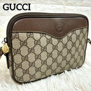 極美品 GUCCI グッチ オールドグッチ ヴィンテージ 007 14 6428 ショルダーバッグ ポシェット サコッシュ GG柄 ベタつきなし