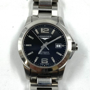 【中古】LONGINES CONQUEST コンクエスト L3.276.4 自動巻き オートマチック ロンジン シルバー×ブラック[240019448722]