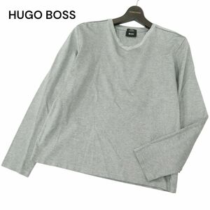 HUGO BOSS ヒューゴボス SLIM FIT MERCERISED★ 通年 長袖 Vネック カットソー ロンTシャツ Sz.M　メンズ　A4T00745_1#F