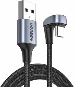 2m UGREEN U字 USB Type Cケーブル3A 急速充電 ナイロン編みQuick Charge 断線防止 Xperia