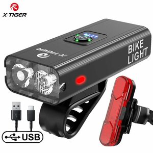 新商品 防雨自転車ヘッドライト USB充電式ヘッドライト アルミニウム 超軽量 耐摩耗性 耐久性がある