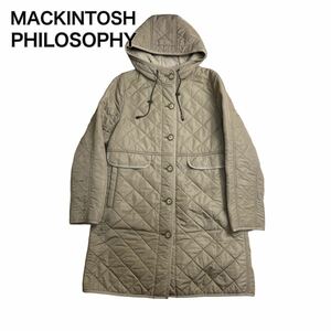 MACKINTOSH PHILOSOPHYマッキントッシュ キルティングコート フード付き ベージュ38 M