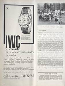 稀少・広告！1961年IWC 時計広告/International Watch Co./Automatic/N