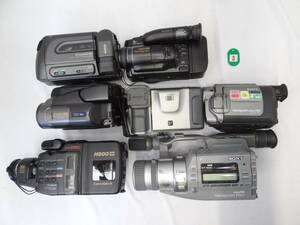 Z3C ８ｍｍ ビデオカメラ ムービー SONY CCD VX1 TRV101 TR705 FUJIX FG12 FH-35SZ Hi8 CANON H800C SHARP EL450 大量 ７台 ジャンク