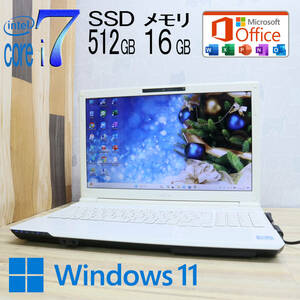 ★超美品 最上級4コアi7！新品SSD512GB メモリ16GB★AH47/H Core i7-3612QM Webカメラ Win11 MS Office2019 Home&Business★P71293