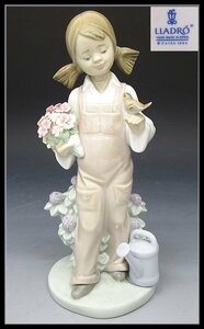 [ZEROnet]リヤドロ (2) 小鳥と話す少女 お花 フィギュリン 陶器人形 置物 高さ：約20cm LLADRO※N63-04