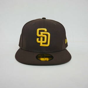 【1円】試着 国内正規 NEW ERA ニューエラ MLB メジャーリーグ サンディエゴパドレス 59FIFTY ベースボールキャップ BROWN 茶 7 1/2 59.6