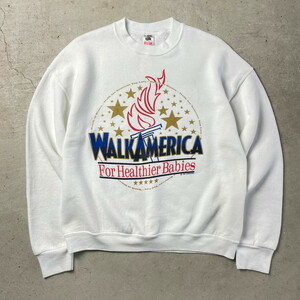90年代 USA製 WALK AMERICA スウェットシャツ チャリティー メンズL
