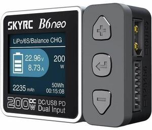 【即決価格 No.5】SkyRC社製『B6neo』 200W多機能充電器 XT60+Type-C入力 1S~6Sバランスチャージャー 放電器 NiMH NiCD LiHV NiCd Li-ion 