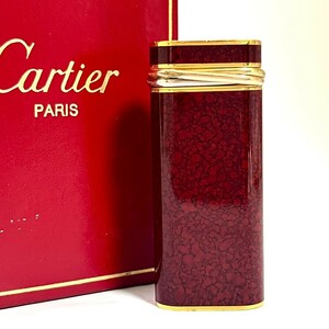 １円スタート　希少 Cartier カルティエ トリニティライター ガスライター 喫煙具 ゴールド ボルドー ローラーガスライター