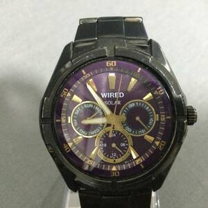 564/23　GJ60552　WIRED　SOLAR　V14J-0CF0　ブラック×パープル　メンズ　腕時計　セイコー　ワイアード
