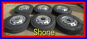 ■新品タイヤホイール■　Shone FORGED アルミホイール 17.5インチ 6J +135 6H 222.25 BRIDGESTONE M888 225/80R17.5 激安 送料無料 J754