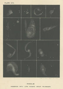 ☆アンティーク天文図版 「星雲」 イギリス1890年頃☆ 天体観測 宇宙 星座図 天文古書