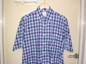 80s 90s USA製 ブルックスブラザーズ Brooks Brothers 半袖B.Dシャツ 15.5 チェック vintage old ボタンダウン