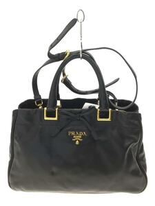 PRADA◆プラダ/ショルダーバッグ/レザー/BLK/2way