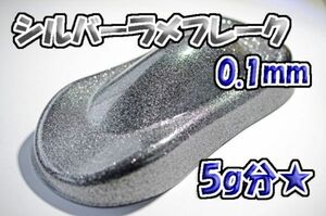 【WOLF WORKS】シルバーラメフレーク 0.1mm 5g分★