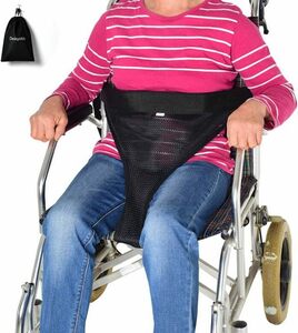 ブラック DEEYOTA 車椅子用メッシュ安全ベルト 転落防止ベルト 介護用ベルト 通気性よい 幅広い ソフト 姿勢保持 背面ワン