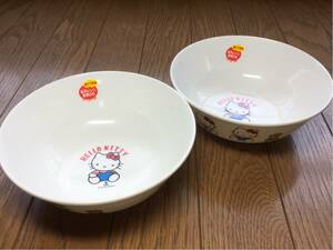 ＊昭和レトロ＊超激レア希少品 サンリオ1989年製☆ハローキティ☆ポリカーボネート樹脂製 ラーメン鉢 どんぶり　2個セット