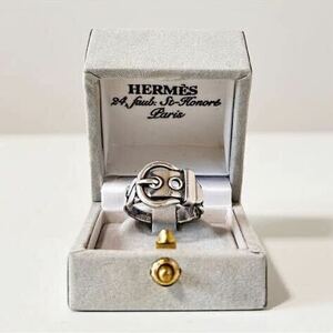 【希少】 【美品】 HERMES エルメス ブックルセリエ R SV ベルト シルバーリング メンズ サイズ19号