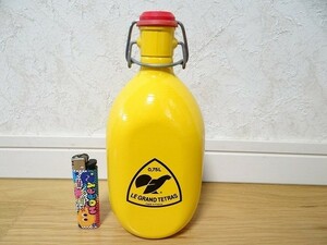 希少 ビンテージ フランス製 LE GRAND TETRAS グランテトラ 0.75L 水筒 黄色 レトロ 当時物