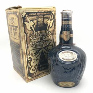 【未開栓】 ROYAL SALUTE ロイヤルサルート 21年 青 陶器ボトル スコッチ ウイスキー 700ml 40% 巾着 箱