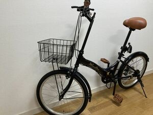 折り畳み自転車　20インチ　中古美品　カゴ付き　鍵付き　照明付き　説明書あり　ブルーブラック