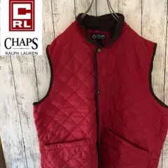 【ビンテージ】CHAPS チャップス ナイロン ベスト フルジップ レッド