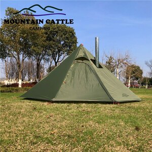 超軽量キャンプ テント小屋3-4PERSONビッグピラミッドテントバックパッキングテントで煙突穴バードウォッチング 日よけシェルター