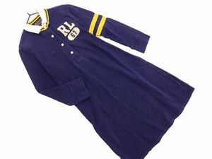 Ralph Lauren ラルフローレン ロゴ パッチ 長袖 カット ポロ ワンピース sizeS(130cm)/紺 ◇■ ☆ ebb6 子供服