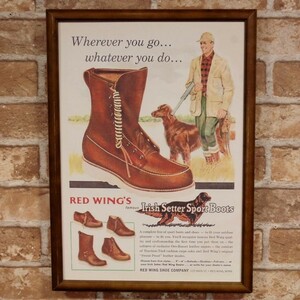 レッドウィング ポスター ＋ B4 フレーム セット ◆ 復刻広告 ブーツ REDWING 犬タグ 4-310