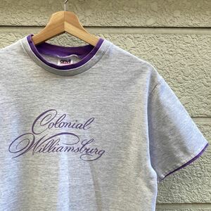 90s USA製 半袖Tシャツ グレー プリントTシャツ レイヤード デザイン anvil アンビル アメリカ製 古着 vintage ヴィンテージ Mサイズ