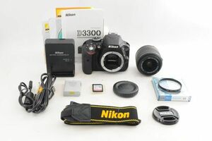 [美品] Nikon ニコン D3300 + AF-S 18-55mm II レンズ #1255AB