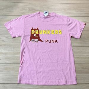 PUNK DRUNKERS パンクドランカーズ Tシャツ 半袖シャツ Sサイズ ピンク