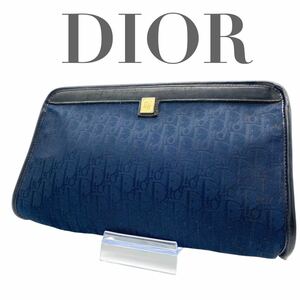 DIOR ディオール クラッチバッグ トロッター レザー キャンバス ブルー