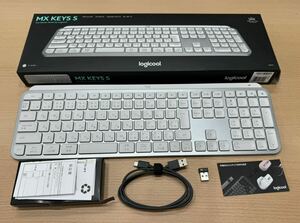 中古美品 ロジクール MX KEYS S ワイヤレス キーボード ペイルグレー logicool KX800sPG アドバンスド イルミネイテッド 送料無料