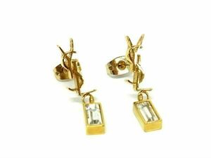 1円 ■美品■ YVESSAINTLAURENT イヴサンローラン カサンドラ ピアス アクセサリー レディース ゴールド系×シルバー系 FA5383