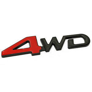 4WD プレート エンブレム ステッカー カスタム ラベル ドレスアップ カー用品 ポイント消化 送料無料 Dタイプ レッド×ブラック
