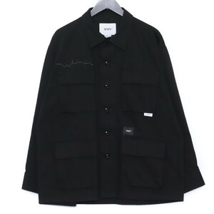 WTAPS JUNGLE BRAIN EMBROIDERED JACKET サイズ02 ブラック 212WDT-SHM02 ダブルタップス ジャングルブレイン 刺繍 シャツ ジャケット