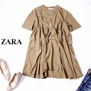 ☆☆ 美品 ザラ ZARA ☆☆ ゆったり可愛い リヨセル ギャザー チュニック S 春 夏 22C08